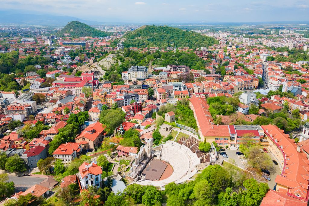 Пловдив и тепетата от птичи поглед - панорамен изглед